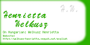 henrietta welkusz business card